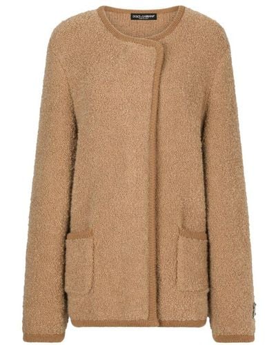 Dolce & Gabbana Cashmere And Alpaca Wool Jacket - Brown