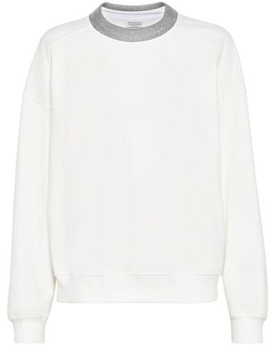 Brunello Cucinelli Cotton French Terry Sweatshirt - White