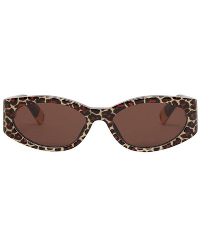 Linda Farrow Ovalo Sunglasses - Brown