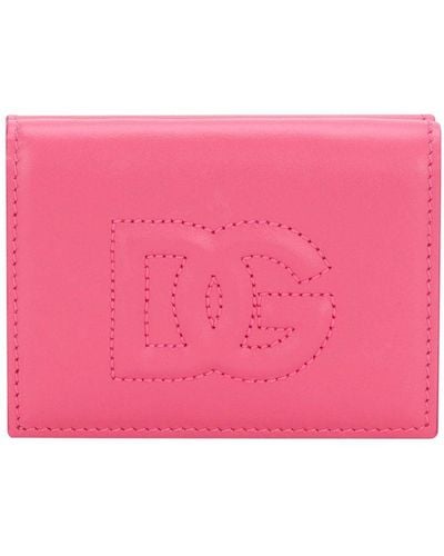 Dolce & Gabbana Dg Logo French Flap Wallet - Pink