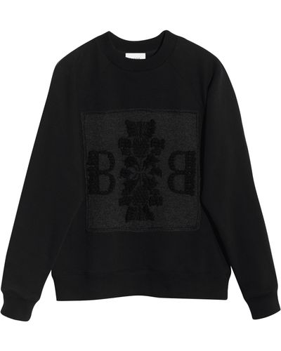 Barrie Sweat en coton avec patch logo B en cachemire - Noir