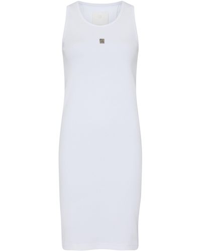 Givenchy Tanktop-Kleid aus Baumwolle mit 4G-Detail - Weiß