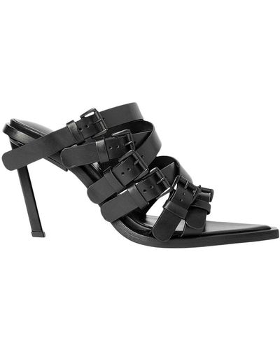 Ann Demeulemeester Nel High Heeled Mules With Belts - Black
