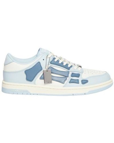Amiri Skel Panelled Leather Low-top Trainers - Blue