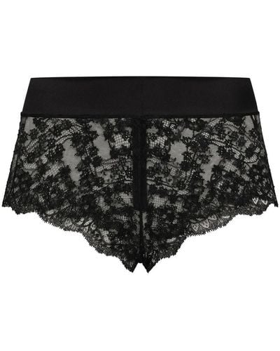 Dolce & Gabbana Lace High-Waisted Panties - Black