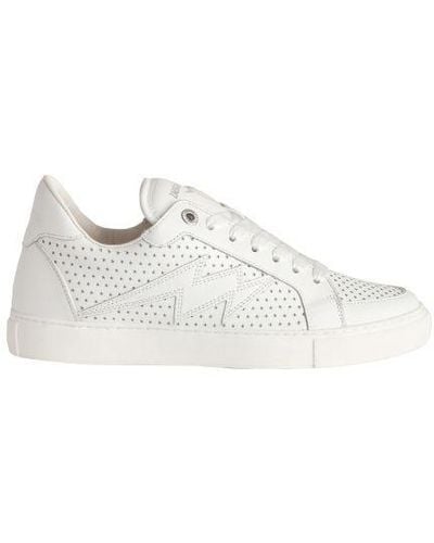 Zadig & Voltaire La Flash Perforated Leather Low-top Sneakers - White