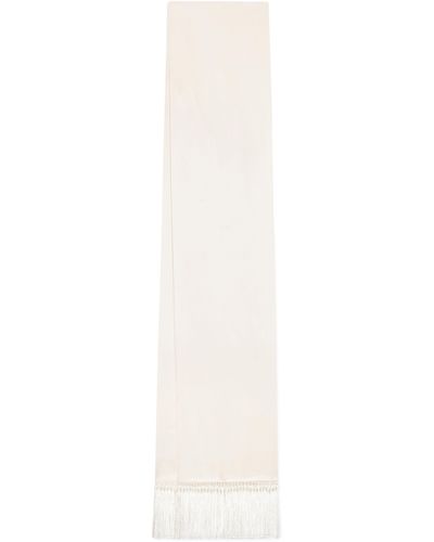 Dolce & Gabbana Écharpe en soie avec franges - Blanc