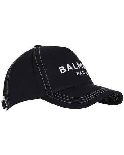 Balmain Paris Embroidered Cap - Black