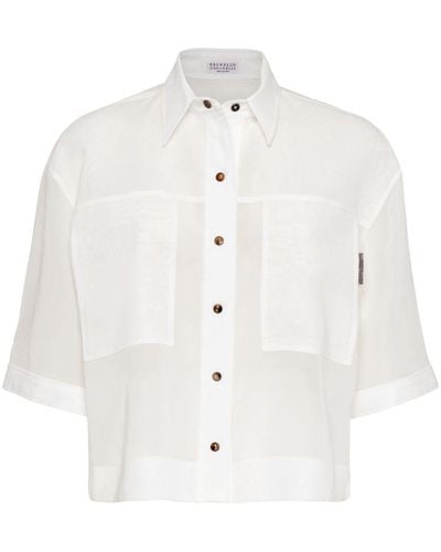 Brunello Cucinelli Organza Shirt - White
