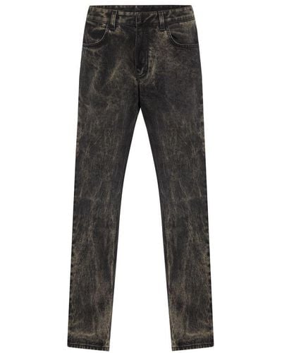 Givenchy Straight Fit Jeans In Marbled Denim - Black
