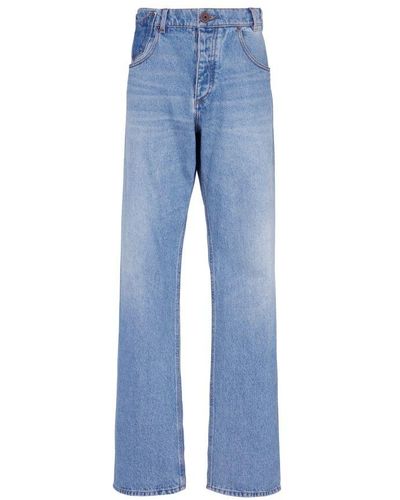 Balmain Contrast Denim Jeans - Blue