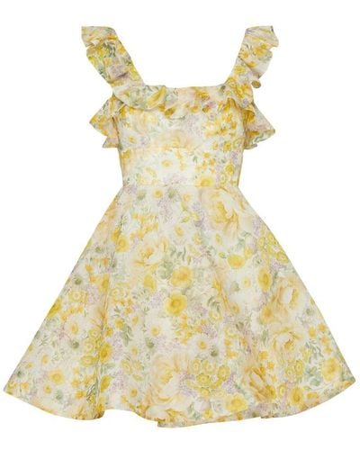 Zimmermann Harmony Frilled Mini Dress - Yellow