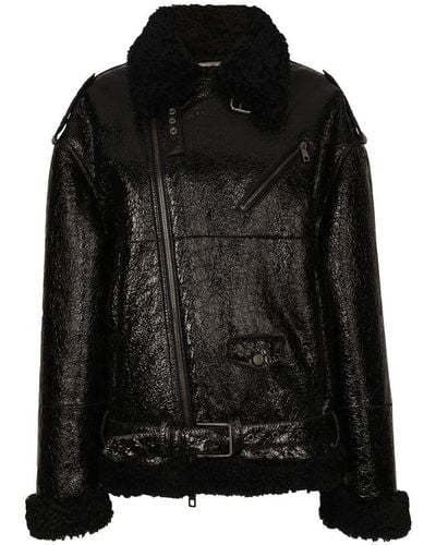 Dolce & Gabbana Reversed Shearling Jacket - Black