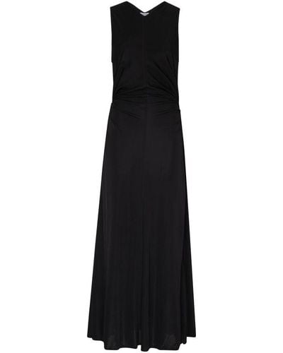 Bottega Veneta Maxi Dress With Gathered Waist - Black
