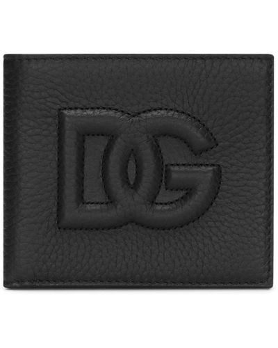Dolce & Gabbana Portefeuille à deux volets avec logo DG - Noir