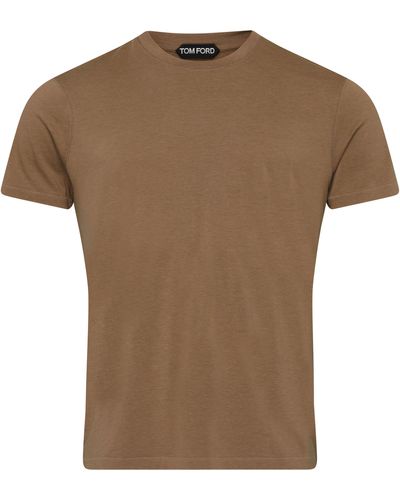 Tom Ford Kurzarm-T-Shirt - Braun