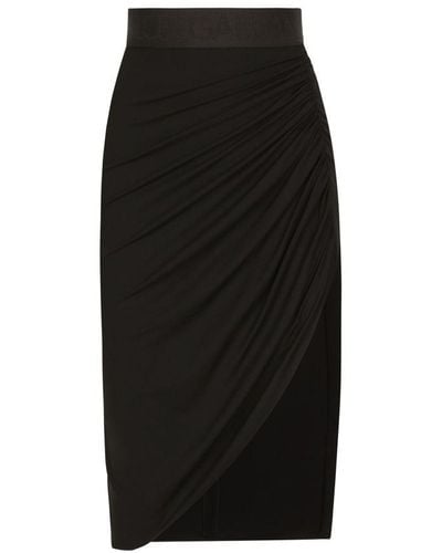 Dolce & Gabbana Draped Asymmetric Miniskirt - Black