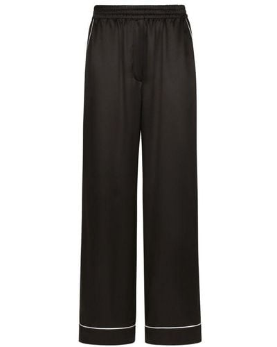 Dolce & Gabbana Silk Pajama Pants - Black