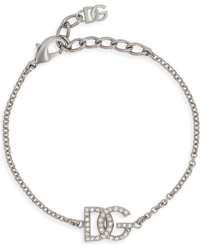 Dolce & Gabbana Bracelet chaîne avec logo DG - Métallisé