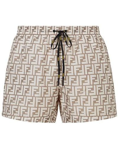 Fendi Swim Shorts - Natural