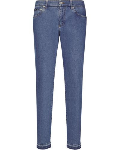 Dolce & Gabbana Slim-Jeans aus blauem Stretch-Denim