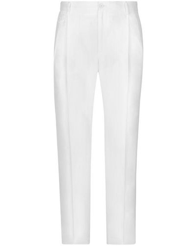 Dolce & Gabbana Linen Trousers - White