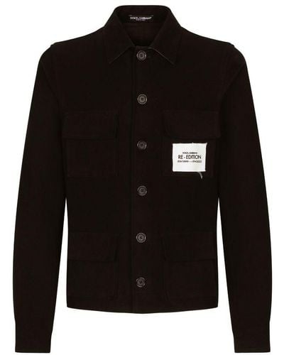 Dolce & Gabbana Multi-pocket Stretch Corduroy Sports Shirt - Black