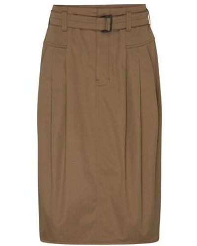 Lemaire Pleated Belted Skirt - Brown