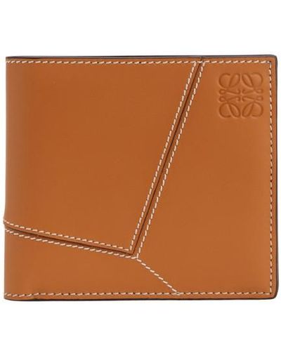 Loewe Puzzle Stitches Bifold Coin Wallet - Brown
