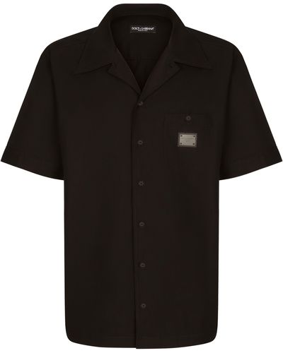 Dolce & Gabbana Hawaii-Hemd aus Baumwolle - Schwarz