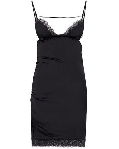 Nensi Dojaka Lace Trim Mini Dress - Black