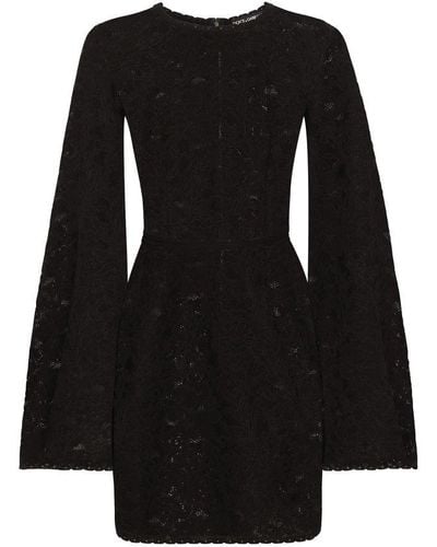 Dolce & Gabbana Short Lace-Stitch Dress - Black