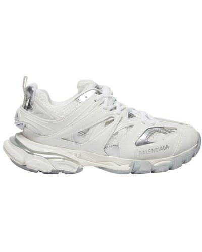 Balenciaga Metallised Track Sneakers - White