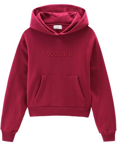 Woolrich Sweat-shirt avec capuche et logo - Rouge