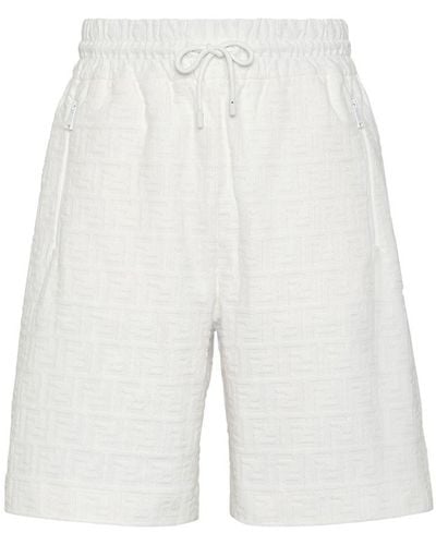 Fendi Bermuda Trousers With Elasticated Waist - White