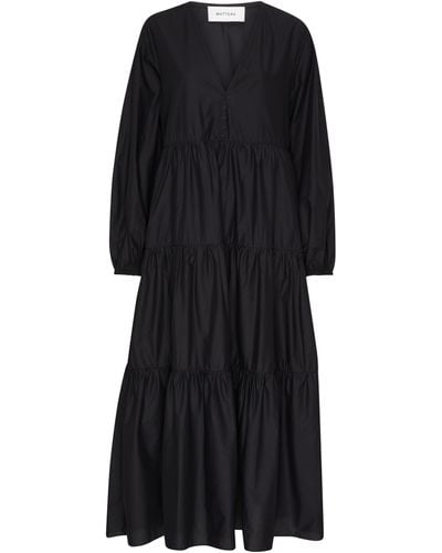 Matteau Kleid mit langen Ärmeln und tiefem Ausschnitt - Schwarz