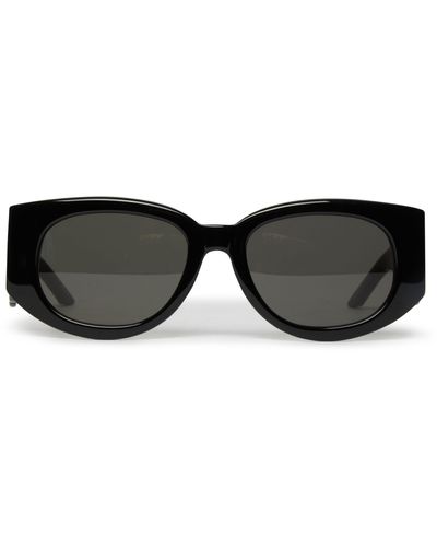 Casablancabrand Ovale Wave-Sonnenbrille aus Acetat-Metall - Schwarz