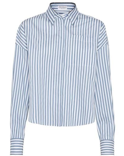 Brunello Cucinelli Poplin Shirt - Blue
