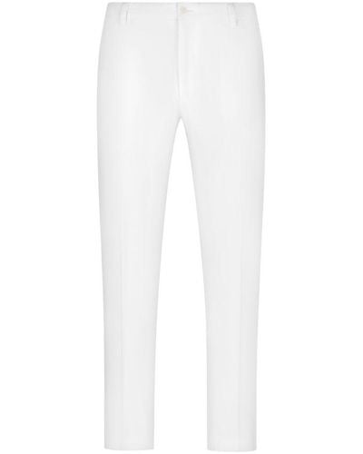 Dolce & Gabbana Stretch Cotton Trousers With Patch - Multicolour