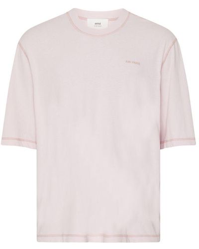 Ami Paris Logo T-Shirt - Pink