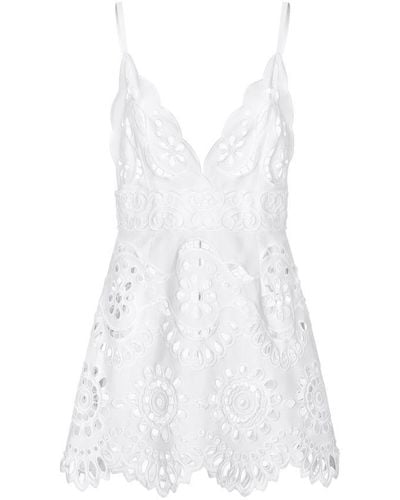 Dolce & Gabbana Minidress With Straps And Cut-Out - White