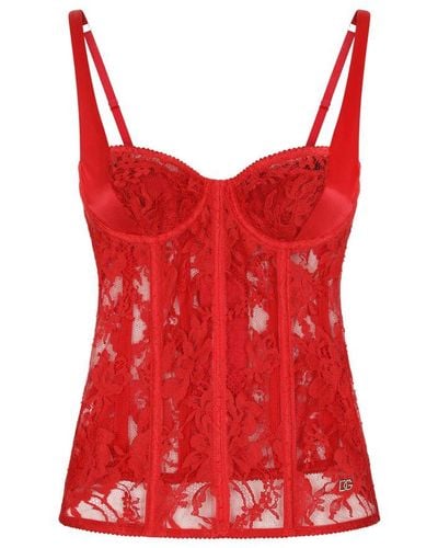 Dolce & Gabbana Lace Lingerie Corset - Red