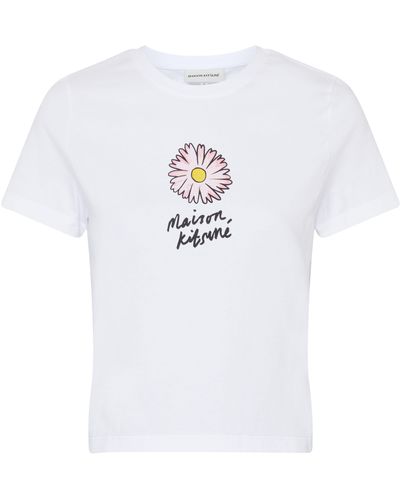 Maison Kitsuné Kurzärmeliges T-Shirt Floating Flower - Weiß