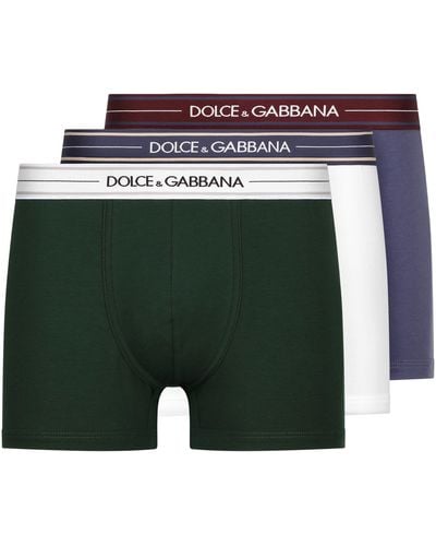 Dolce & Gabbana Lot de 3 boxers coupe regular en coton - Vert