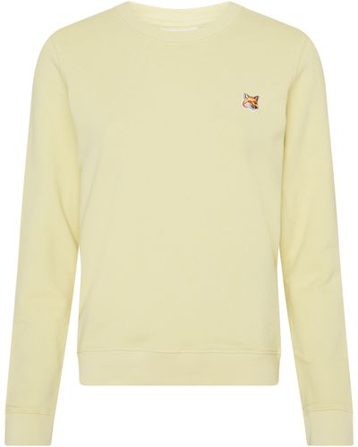 Maison Kitsuné Sweatshirt mit Patch Fox Head - Gelb