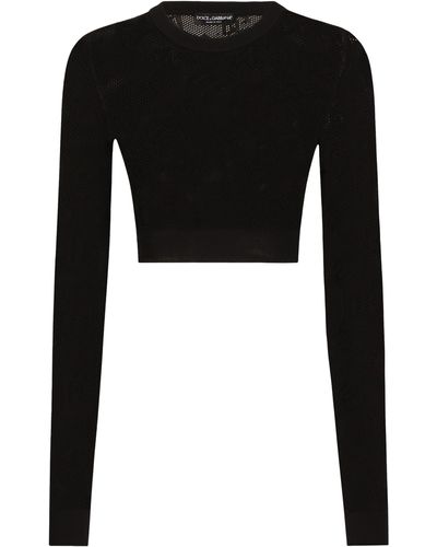 Dolce & Gabbana Kurzer Pullover aus Viskose - Schwarz