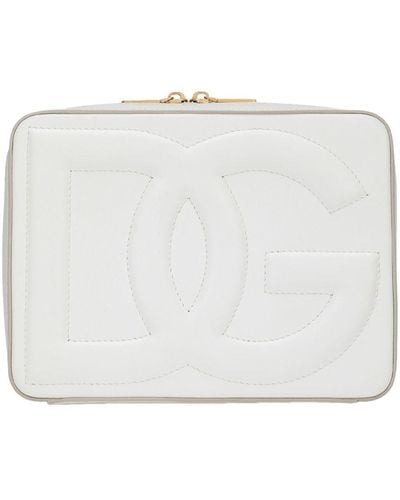 Dolce & Gabbana Medium Calfskin Dg Logo Camera Bag - White