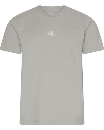 C.P. Company T-shirt en jersey de coton fin 24/1 artisanal avec motif trois cartes - Gris
