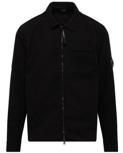 C.P. Company Gabardine Zipped Shirt - Black