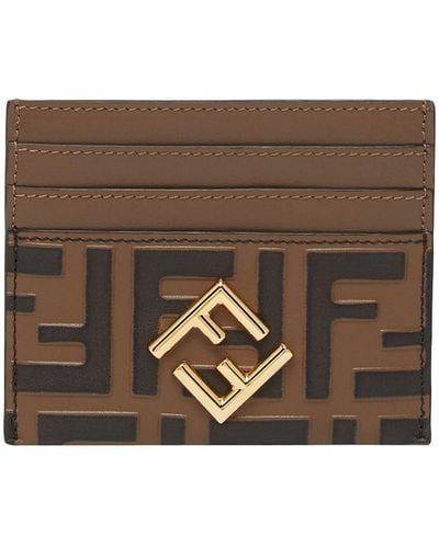 Fendi Ff Diamonds Card Case - Brown